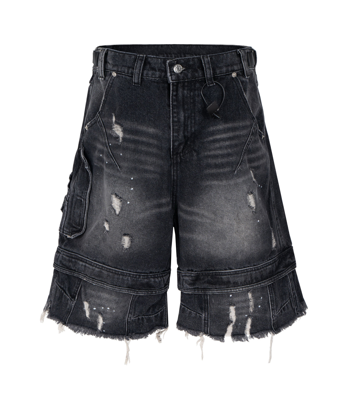 UNDEVELOPED NOIR DISTRESSED CARGO SHORTS - AVBL MRKT (1)