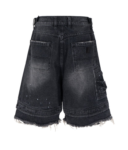 UNDEVELOPED NOIR DISTRESSED CARGO SHORTS - AVBL MRKT (3)