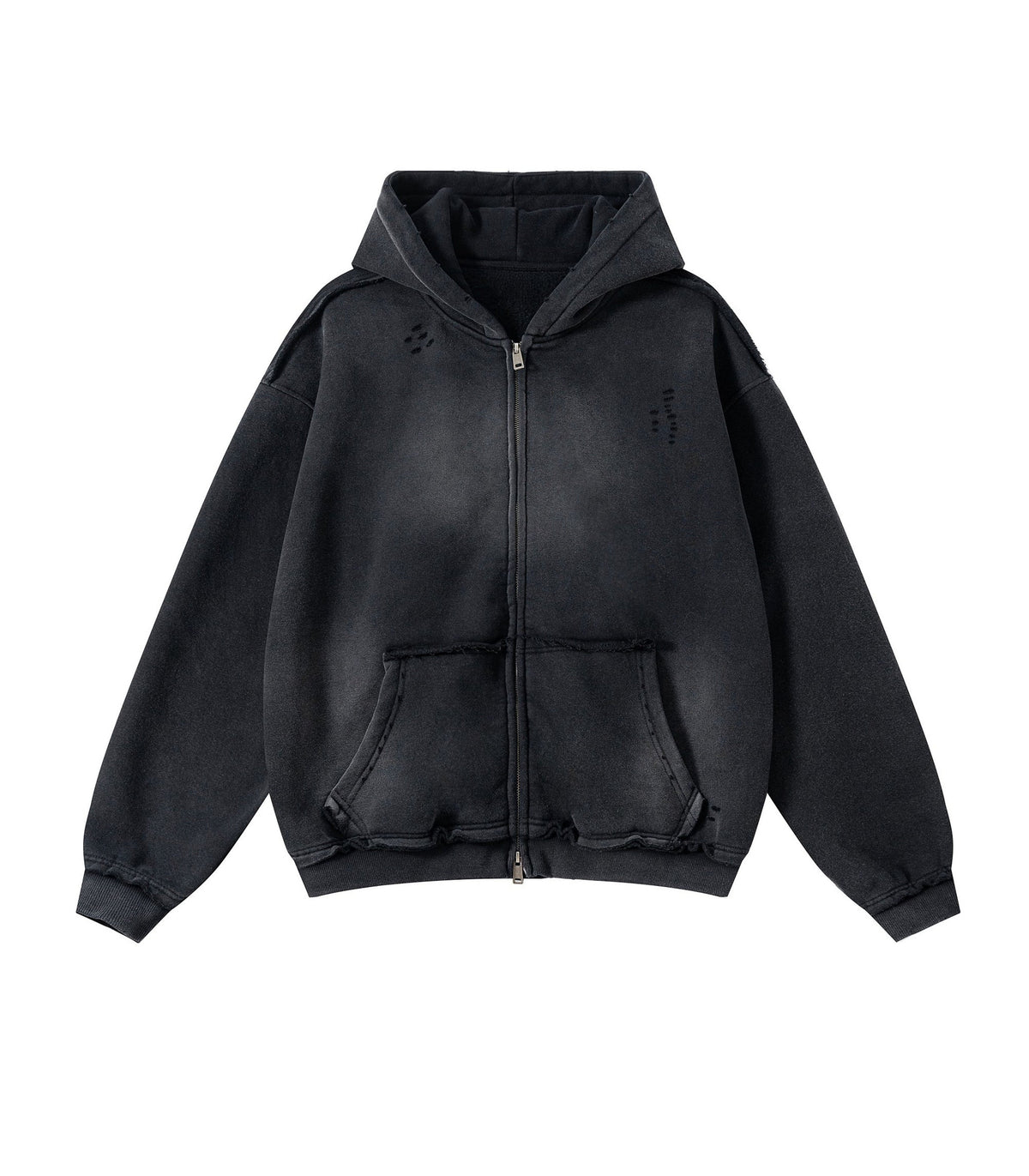 UNDEVELOPED NOIR DISTRESSED ZIP HOODIE - AVBL MRKT (1)