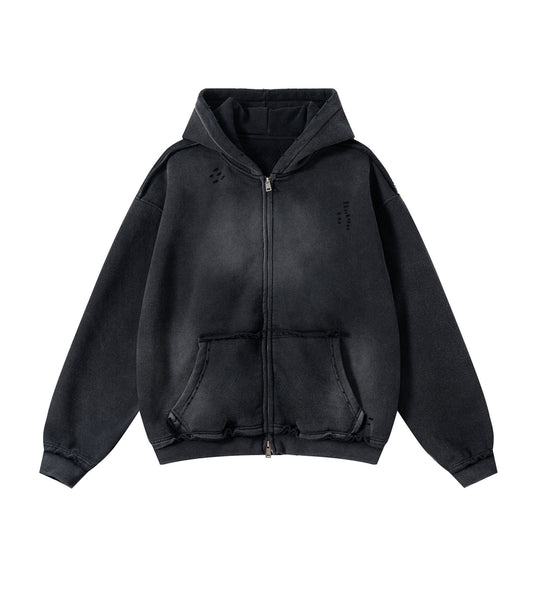 UNDEVELOPED NOIR DISTRESSED ZIP HOODIE - AVBL MRKT (1)