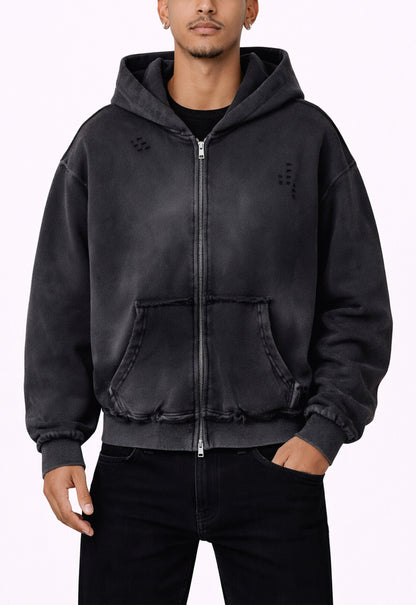 UNDEVELOPED NOIR DISTRESSED ZIP HOODIE - AVBL MRKT (2)