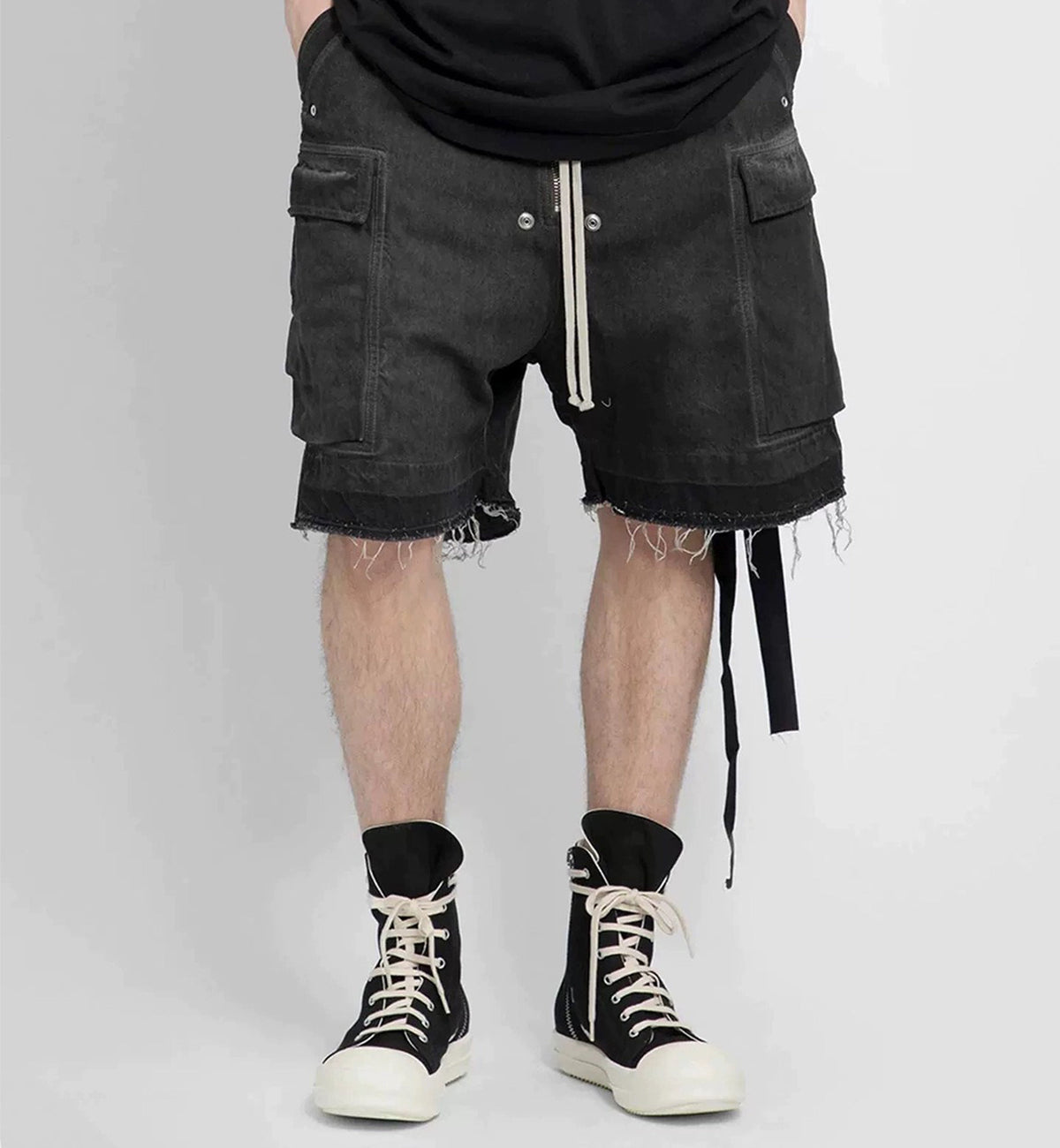 UNDEVELOPED NOIR DRAWSTRING DENIM CARGO - AVBL MRKT (2)