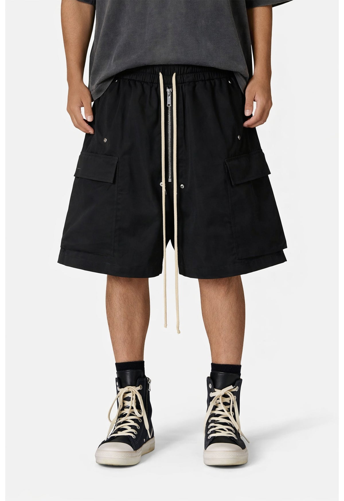 UNDEVELOPED NOIR DRAWSTRING SHORTS - AVBL MRKT (2)