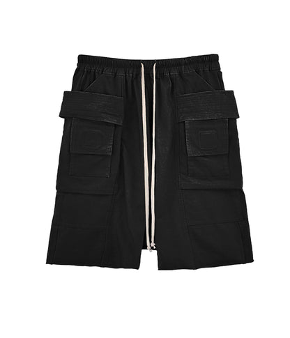 UNDEVELOPED NOIR DROP-CROTCH CARGO SHORTS - AVBL MRKT (1)