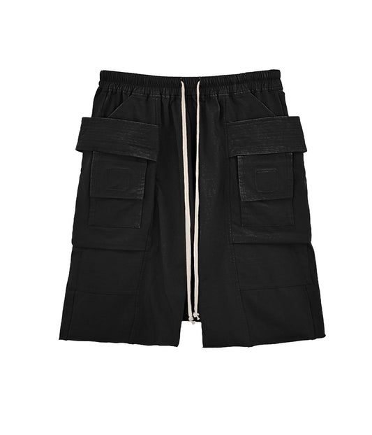 UNDEVELOPED NOIR DROP-CROTCH CARGO SHORTS - AVBL MRKT (1)