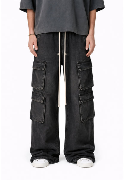 UNDEVELOPED NOIR FLOW DENIM CARGO PANTS - AVBL MRKT (2)