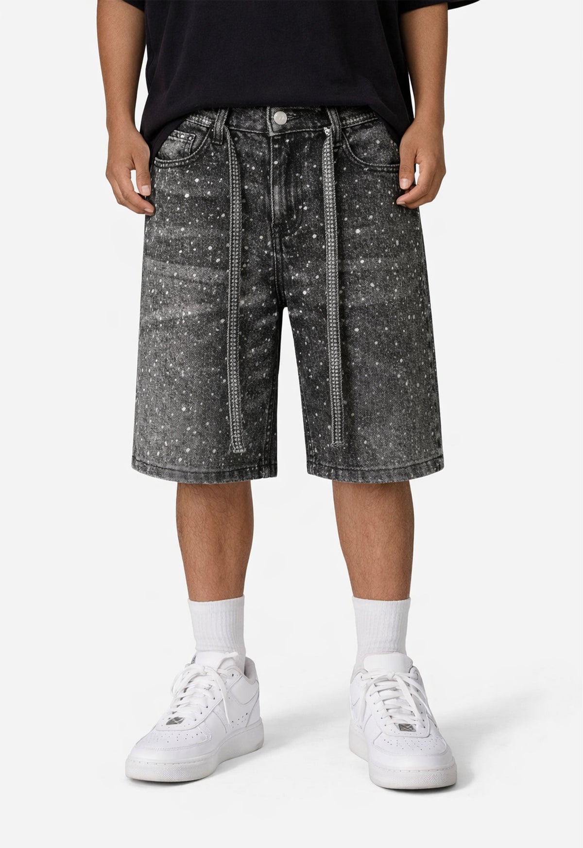 UNDEVELOPED NOIR RHINESTONE SHORTS - AVBL MRKT (2)
