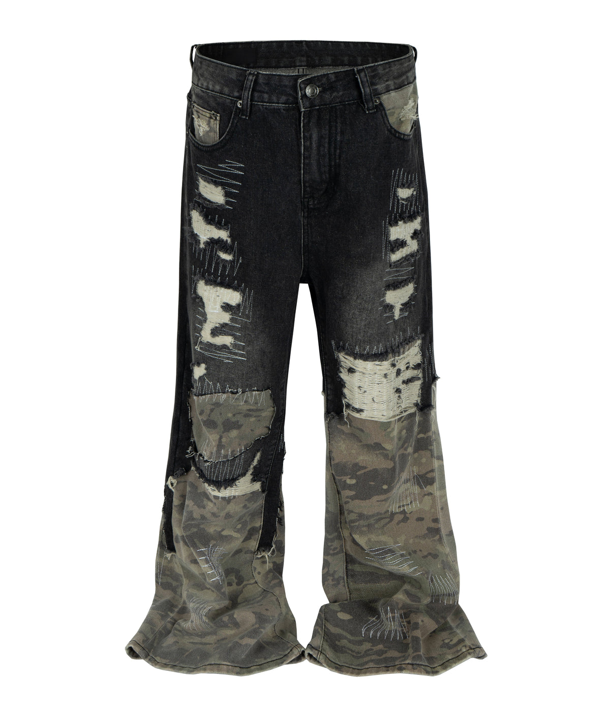 UNDEVELOPED NOIR SCAB CAMO FLARE DENIM - AVBL MRKT (1)