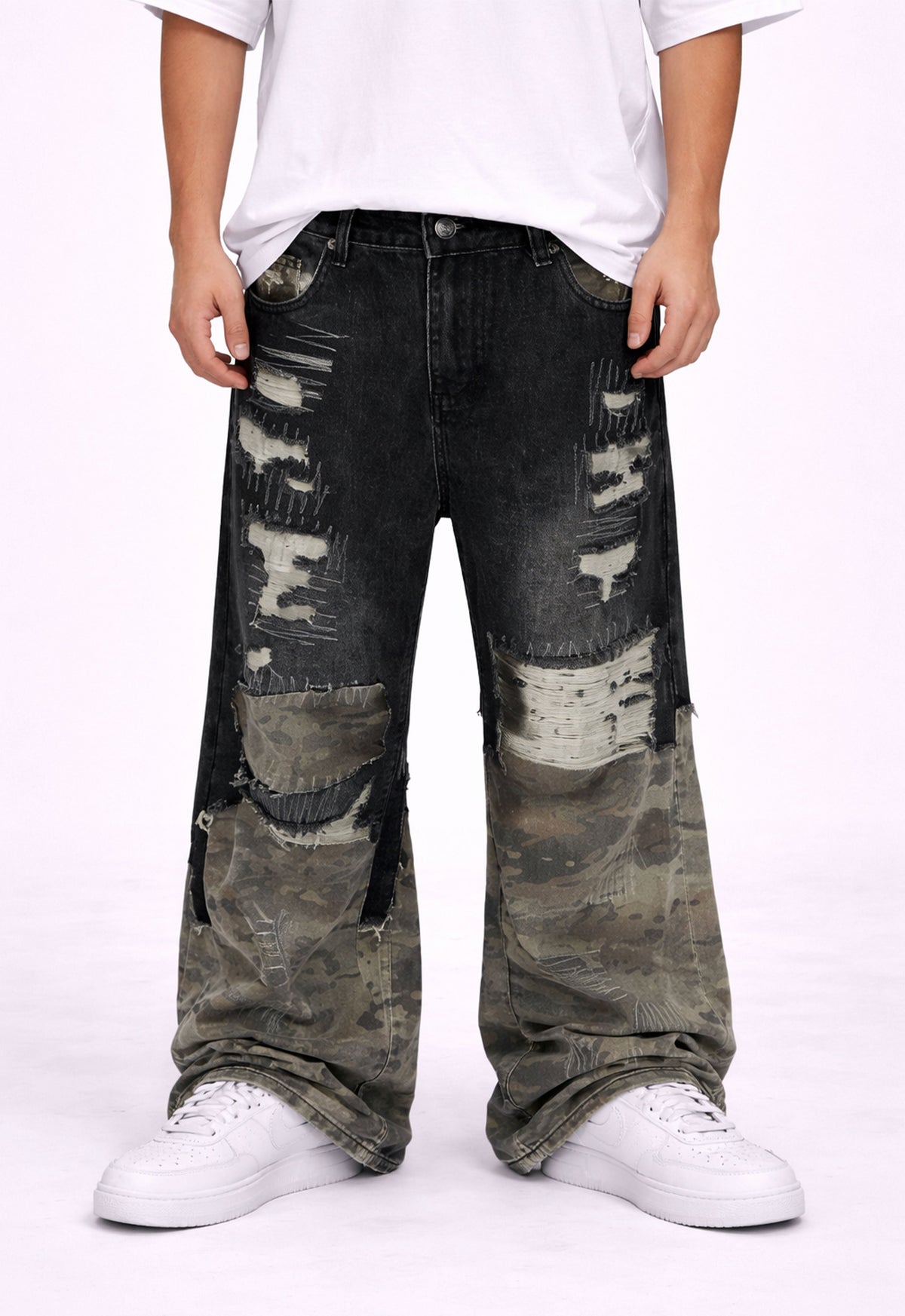 UNDEVELOPED NOIR SCAB CAMO FLARE DENIM - AVBL MRKT (2)