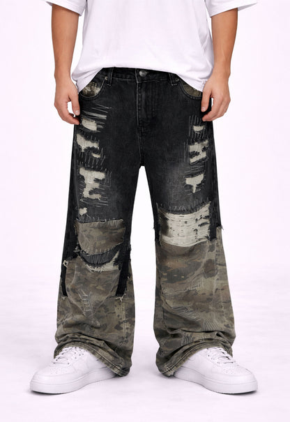 UNDEVELOPED NOIR SCAB CAMO FLARE DENIM - AVBL MRKT (2)