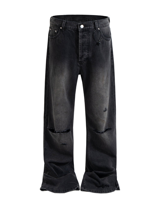UNDEVELOPED NOIR SPLIT KNEE DENIM - AVBL MRKT (1)
