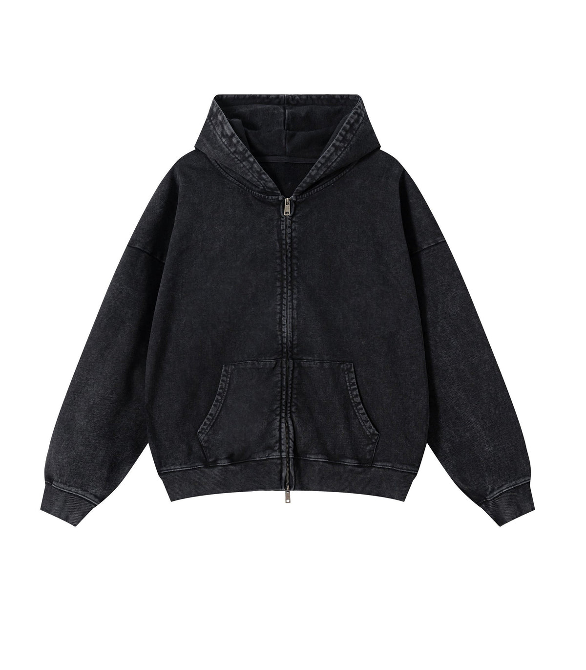 UNDEVELOPED NOIR VINTAGE WASH ZIP HOODIE - AVBL MRKT (1)