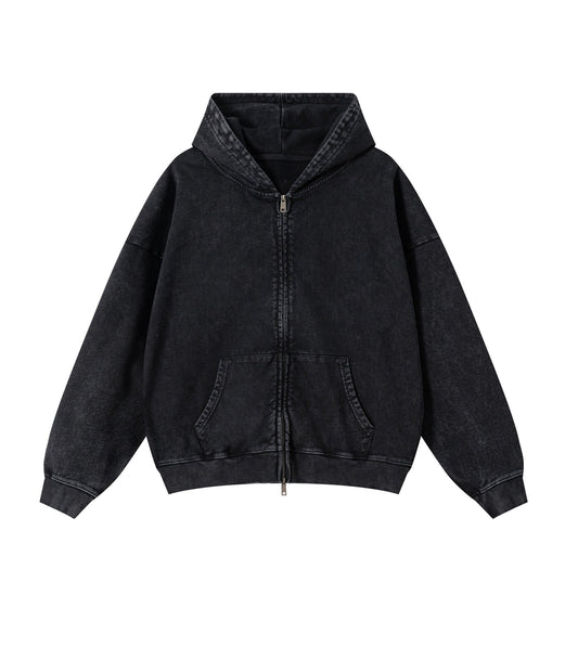 UNDEVELOPED NOIR VINTAGE WASH ZIP HOODIE - AVBL MRKT (1)