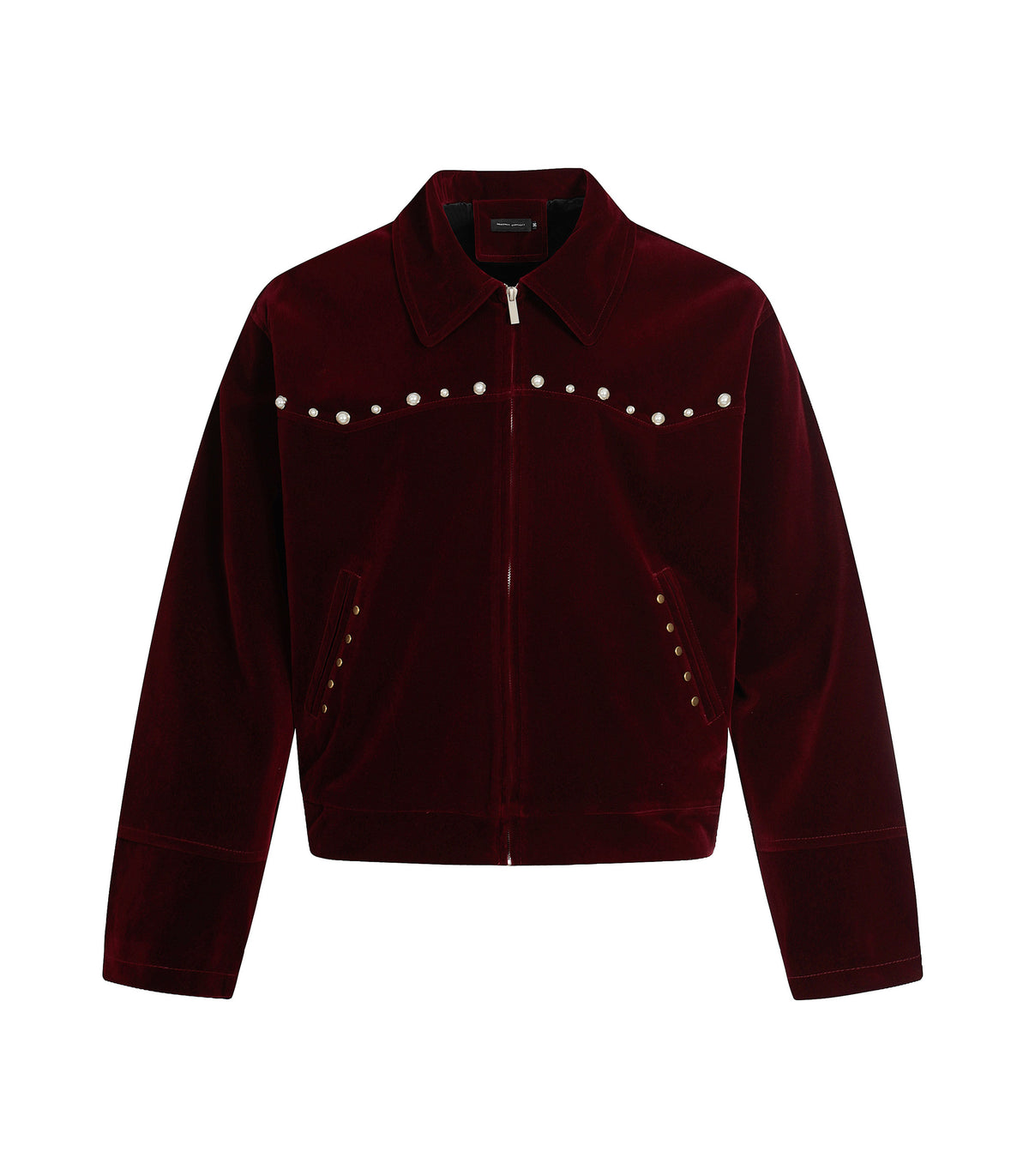 UNDEVELOPED RED SUEDE GEMSTONE JACKET - AVBL MRKT (1)