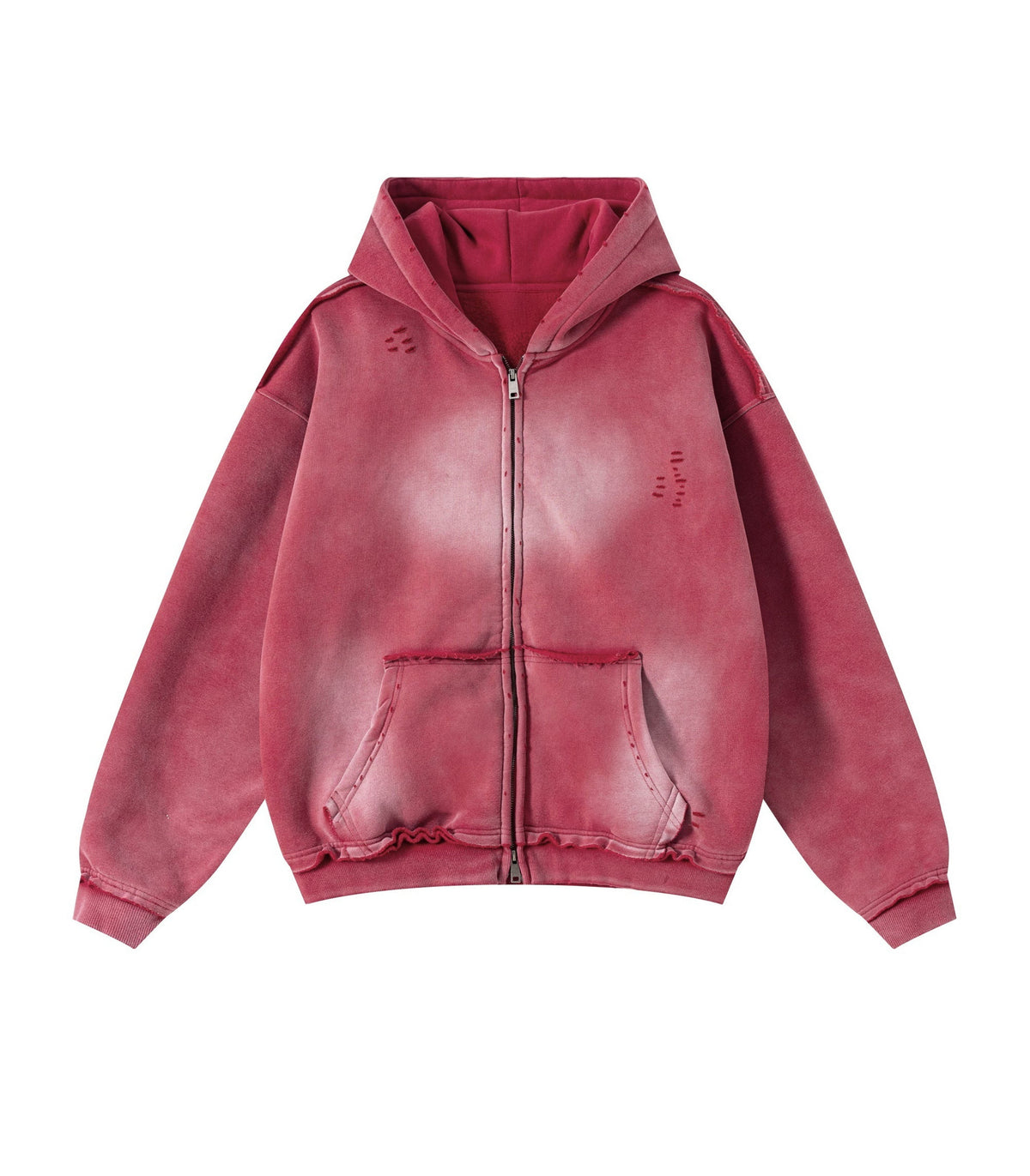 UNDEVELOPED ROSE DISTRESSED ZIP HOODIE - AVBL MRKT (1)