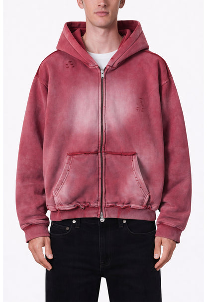 UNDEVELOPED ROSE DISTRESSED ZIP HOODIE - AVBL MRKT (2)