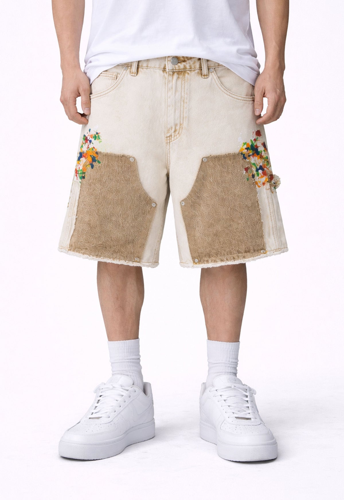 UNDEVELOPED SAND SPLIT PAINTERS SHORTS - AVBL MRKT (2)
