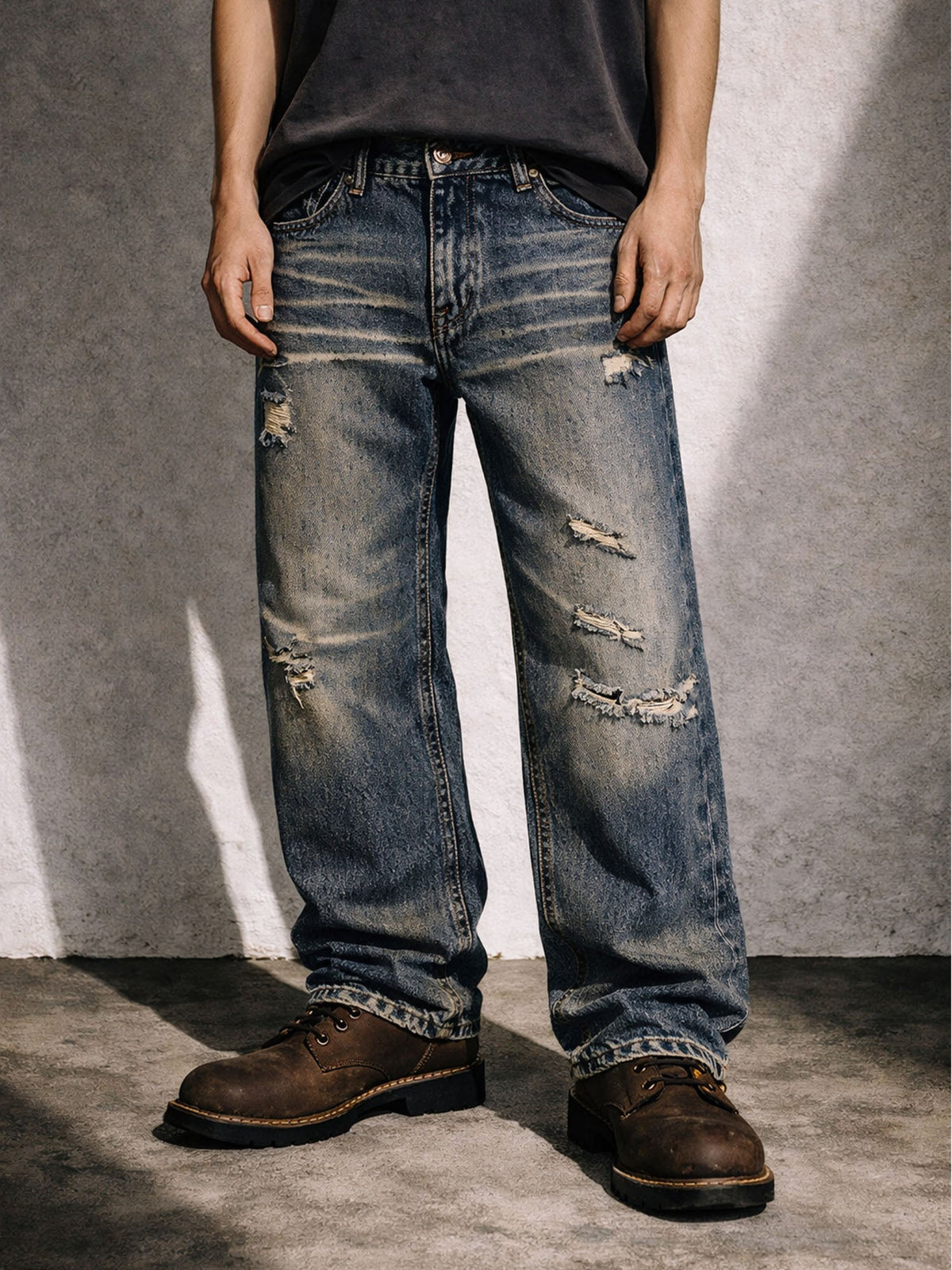 UNDEVELOPED SANDWASH DISTRESSED BOOTCUT DENIM - AVBL MRKT (2)