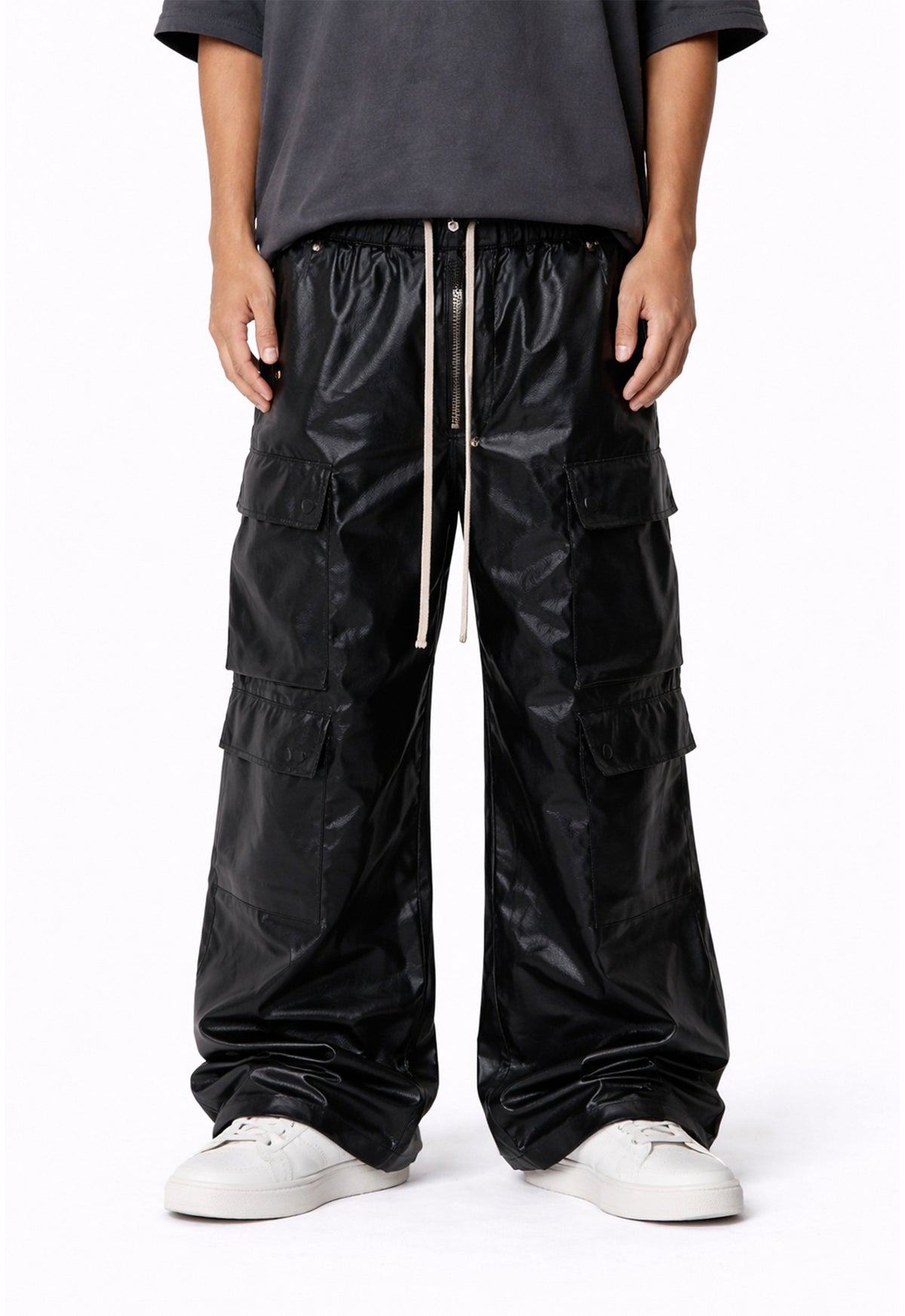 UNDEVELOPED SHINE DRAWSTRING CARGO PANTS - AVBL MRKT (2)