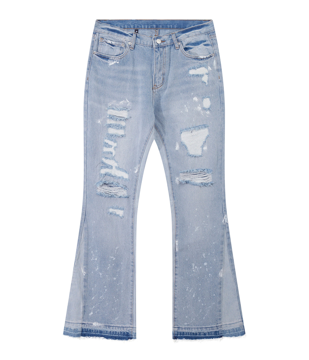 UNDEVELOPED SKY DISTRESSED SPLIT FLARE DENIM - AVBL MRKT (1)