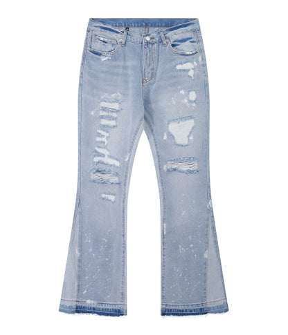 UNDEVELOPED SKY DISTRESSED SPLIT FLARE DENIM - AVBL MRKT (1)