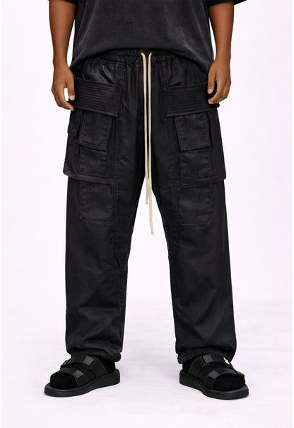 UNDEVELOPED WAXED DROP-CROTCH DRAWSTRING CARGO PANTS - AVBL MRKT (2)