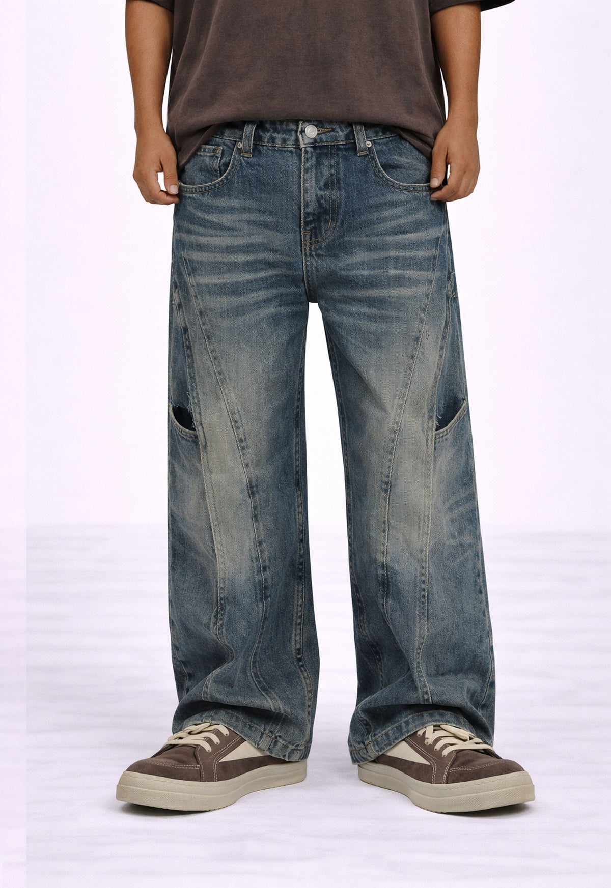 UNDEVELOPED WIDEBOY CONTRAST PANEL DENIM - AVBL MRKT (2)