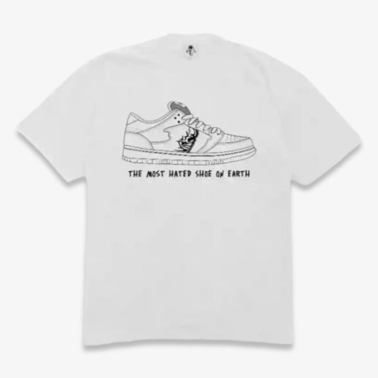 Warren Lotas 'Reaper Dunk Sneaker / The Most Hated Shoe on Earth' T-Shirt White [901AWHT284] Casual Fashion T-Shirt Top for Unisex Adult Mens Hypebeast - AVBL MRKT (1)
