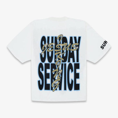 Yeezy Oversized Rhinestone T-Shirt 'Kanye West AWGE for JIK Jesus is King / Sunday Service Lightning' Multicolor (FW19) Casual Fashion T-Shirt Top for Unisex Adult Mens Hypebeast - AVBL MRKT (2)