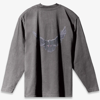 Yeezy x Gap Engineered by Balenciaga L/S Long Sleeve Tee 'Dove' Dark Grey (SS22) [10A-DOVE-LS-TE269DKGR1] Casual Fashion T-Shirt Top for Unisex Adult Mens Hypebeast - AVBL MRKT (2)